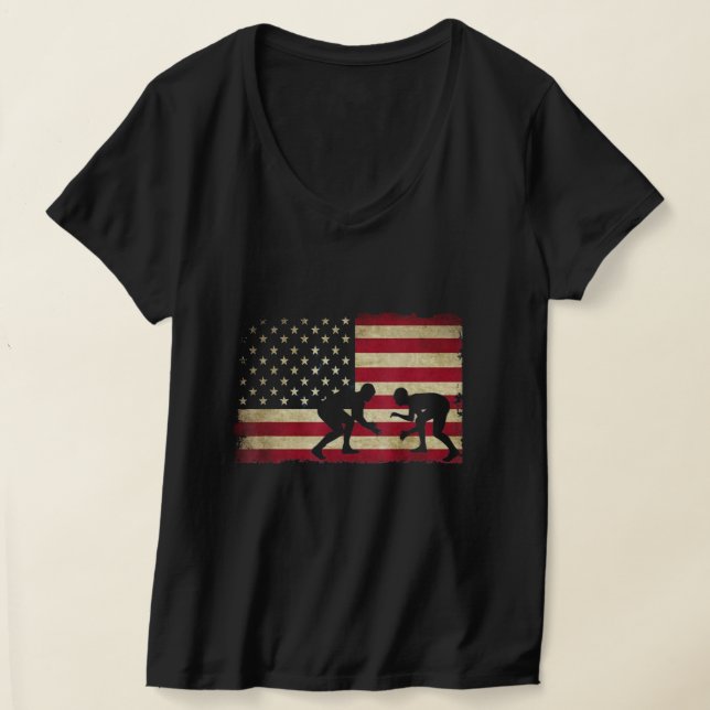 American Flag Wrestling T-Shirt (Ablage )