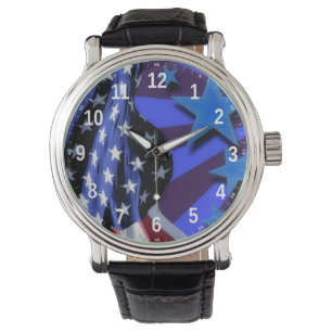 American Flag Wrist Watch Armbanduhr