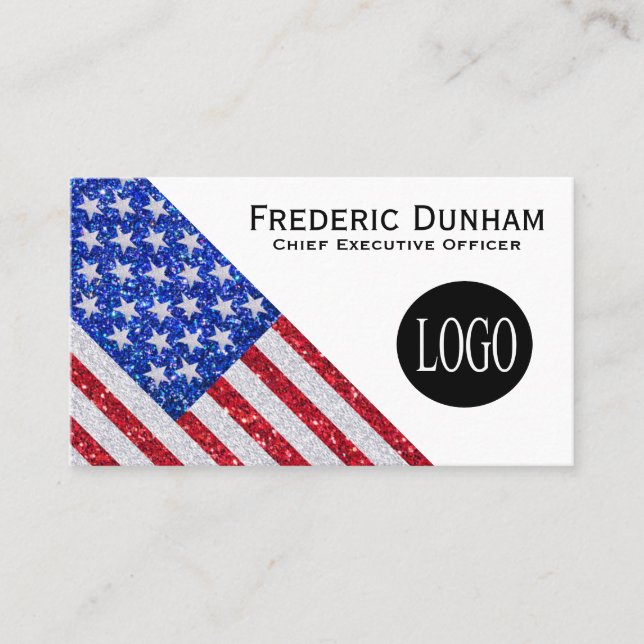 American Flag Your Logo Business Cards Visitenkarte (Vorderseite)