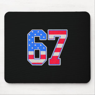 American Flage 67 Six Seven Meme Mousepad