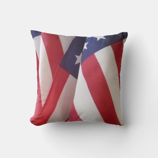 American Flags Red White Blue Square Kissen (Vorderseite)