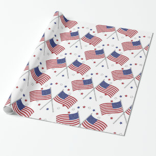 American Flags Thunder_Cove Patriotic 4. Juli Geschenkpapier