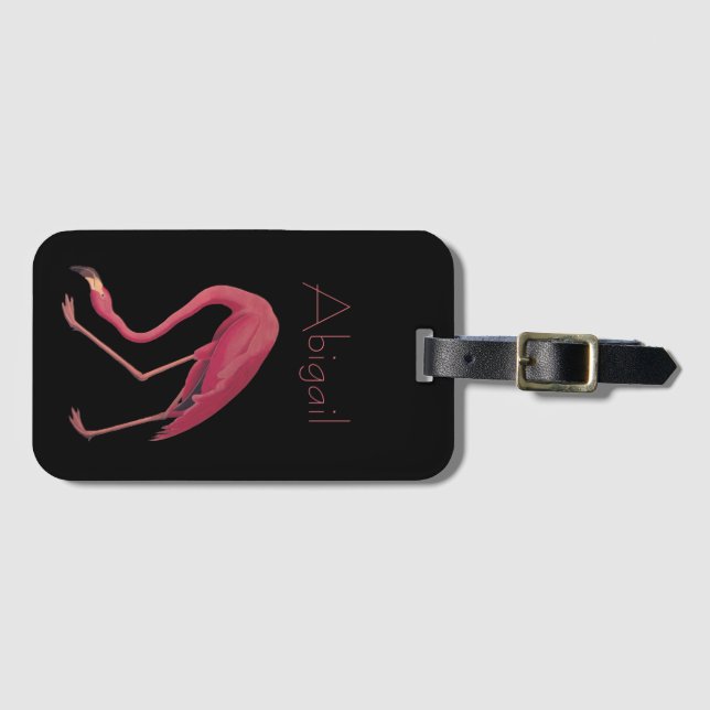 American Flamingo Vintag Aububon Birds of America Gepäckanhänger (Vorderseite (Horizontal))