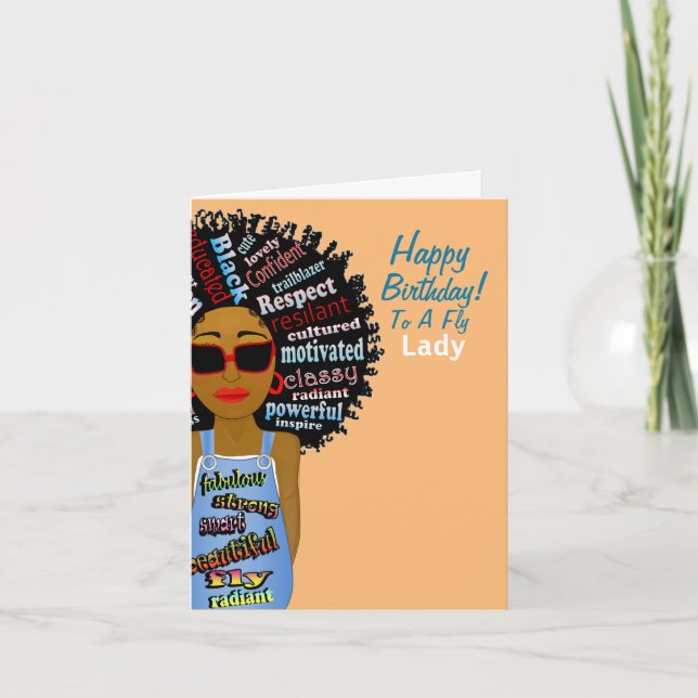 American Fly Lady Birthday Card Karte (Vorderseite)