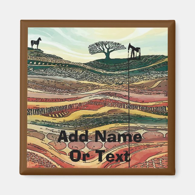 American Folk Style Oil Rige Magnet (Vorne)