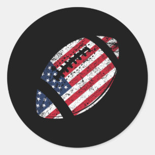 American Football 4. Juli American Flag Patriotic Runder Aufkleber