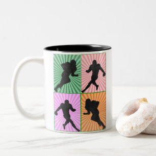 American Football Artwork für Fußballfans Zweifarbige Tasse