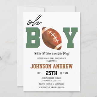 American Football Baby Shower Einladung