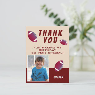 American Football Ball Birthday Foto Vielen Dank Postkarte