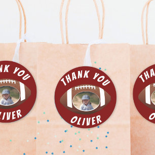 American Football Ball Birthday Foto Vielen Dank Runder Aufkleber