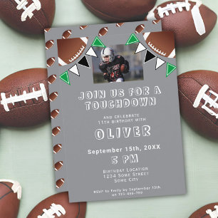 American Football Ball Fahnen Foto Geburtstagsfeie Einladung
