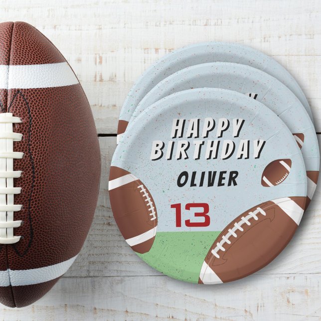American Football Ball Happy Birthday Party Pappteller (Von Creator hochgeladen)