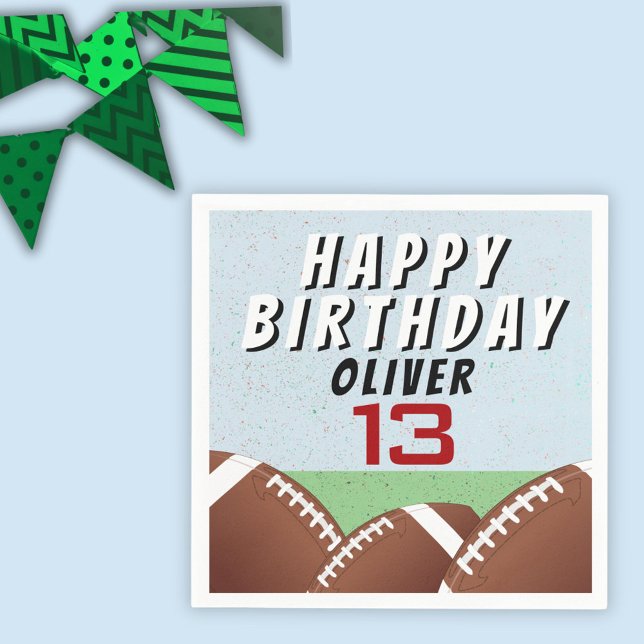 American Football Ball Happy Birthday Party Serviette (Von Creator hochgeladen)