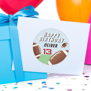 American Football Ball Happy Birthday Runder Aufkleber