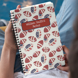 American Football Ball I USA Flag Zurück zur Schul Notizbuch