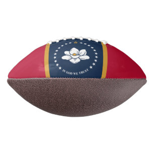 American Football Ball mit Flagge von Mississippi