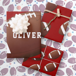 American Football Ball Muster Kinder Geschenkpapier Set