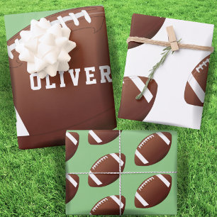 American Football Ball Pattern Kindergeburtstag Geschenkpapier Set