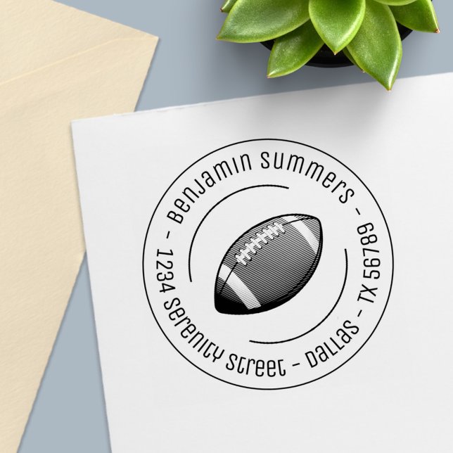 American Football Ball Round Address Permastempel (Von Creator hochgeladen)