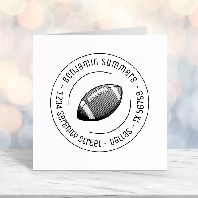 American Football Ball Round Address Permastempel (Von Creator hochgeladen)