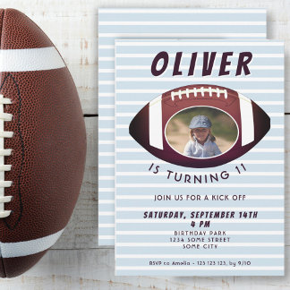 American Football Ball Sports Boy Geburtstag Foto Einladung