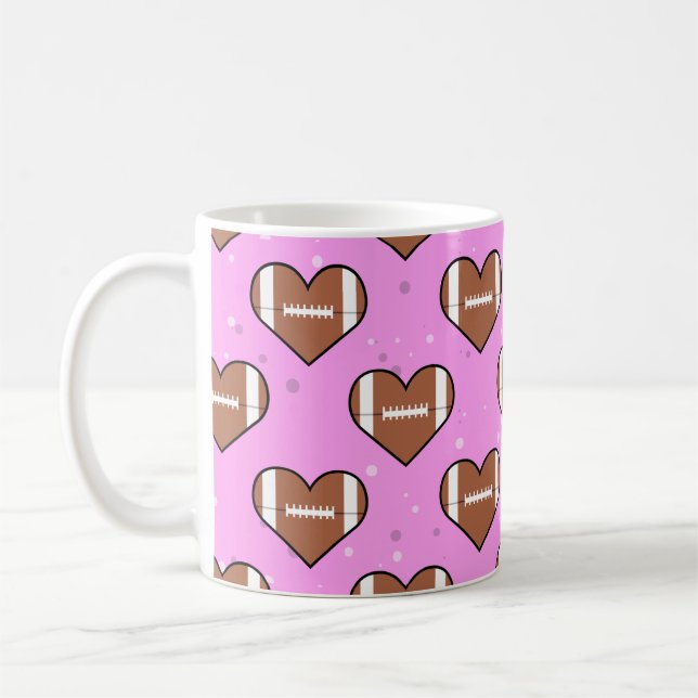 American Football Ball Texture In Heart Shape  Kaffeetasse (Links)