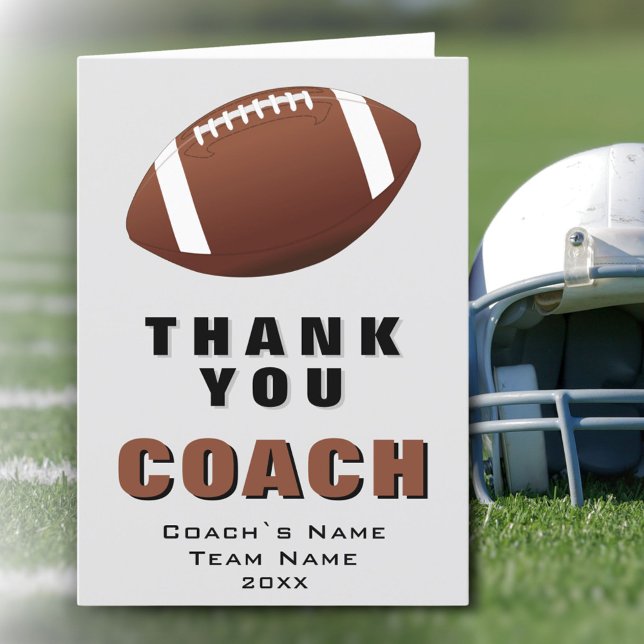 American Football Ball Vielen Dank Coach Card Dankeskarte (Von Creator hochgeladen)