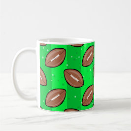 American Football Balls - Muster auf Green Kaffeetasse
