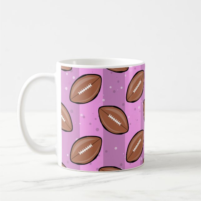 American Football Balls - Muster in Pink Kaffeetasse (Links)
