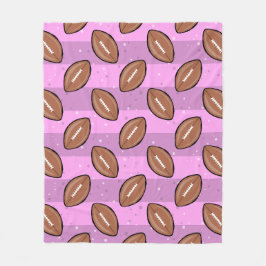 American Football Balls - Pattern on Pink  Fleecedecke