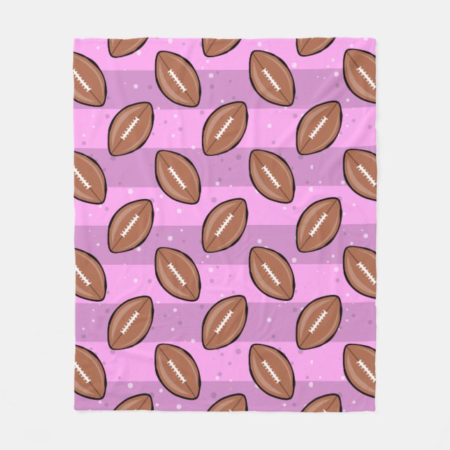 American Football Balls - Pattern on Pink  Fleecedecke (Vorderseite)