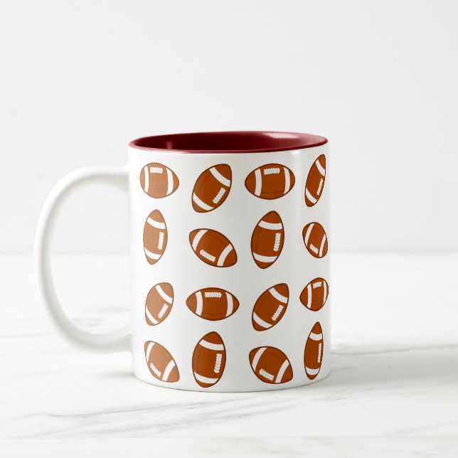 American Football Balls Zweifarbige Tasse (Links)