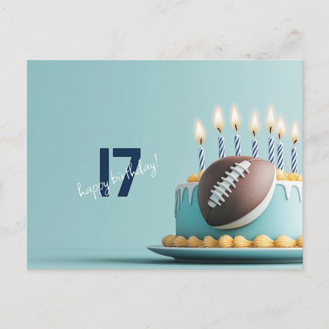 American Football Birthday Cake Postkarte (Vorderseite)