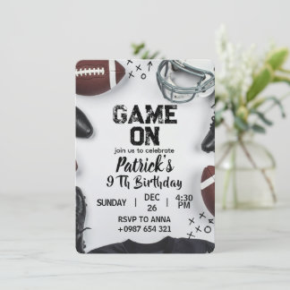 American football birthday invitation einladung