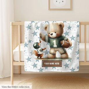 American Football Blanket for Baby Boy Birthday Fleecedecke
