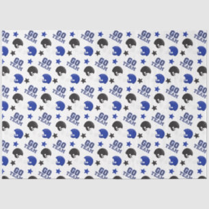 American Football Blue and Black Muster Seidenpapier