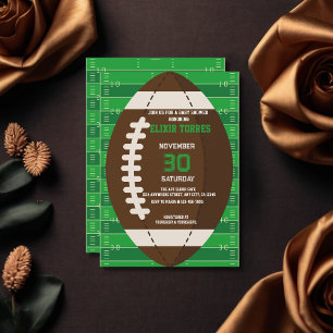 American Football Braun & Grün Baby Shower Einladung