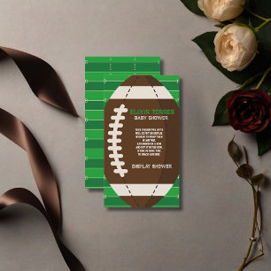 American Football Brown & Green Color Baby Dusche Begleitkarte
