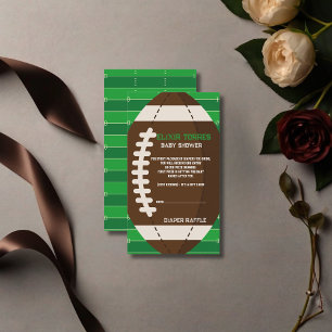 American Football Brown & Green Color Baby Dusche Begleitkarte