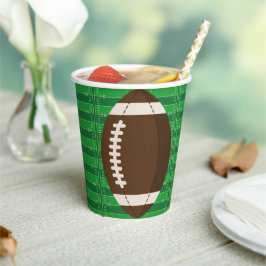 American Football Brown & Green Color Baby Dusche Pappbecher