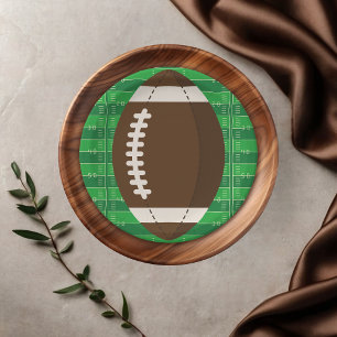 American Football Brown & Green Color Baby Dusche Pappteller