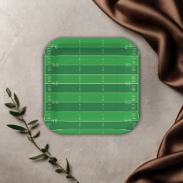 American Football Brown & Green Color Baby Dusche Pappteller