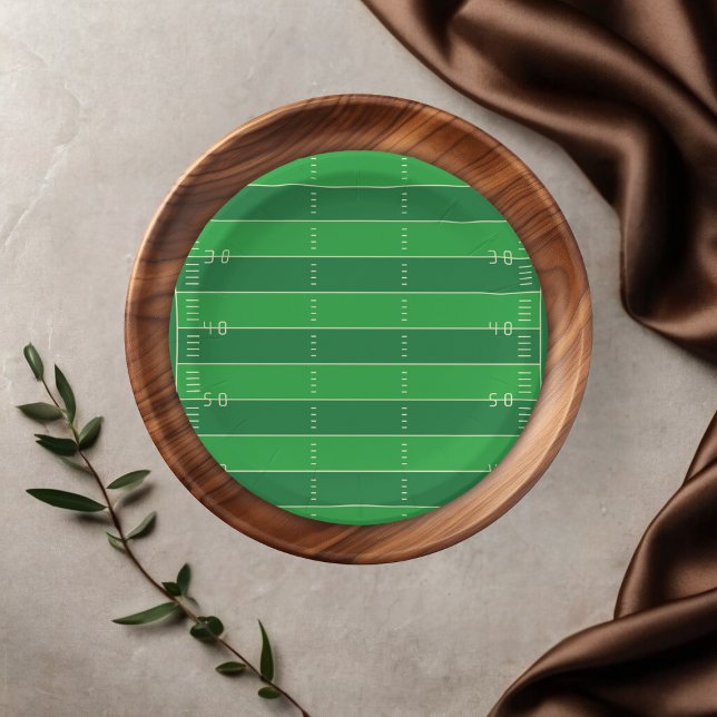 American Football Brown & Green Color Baby Dusche Pappteller (Von Creator hochgeladen)