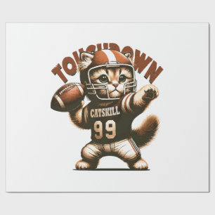 American Football Cat - Touchdown Purfection Geschenkpapier