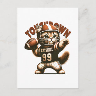 American Football Cat - Touchdown Purfection Postkarte