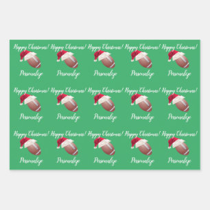 American Football Christmas Personalisiert Geschenkpapier Set