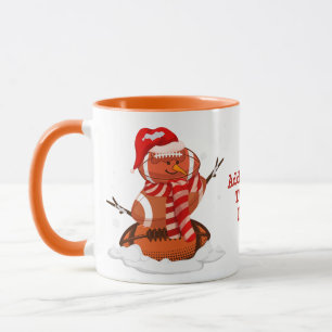 American Football Christmas Snowman Snowball Tasse