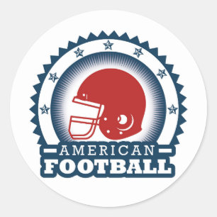 American Football Classic Round Sticker