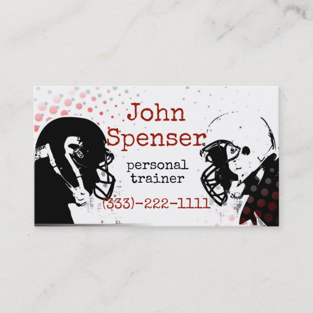 American Football Coach Business Card Visitenkarte (Vorderseite)