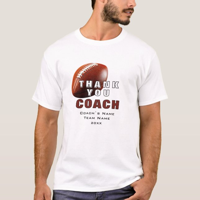 American Football Coach Keepake Danke T-Shirt (Vorderseite)